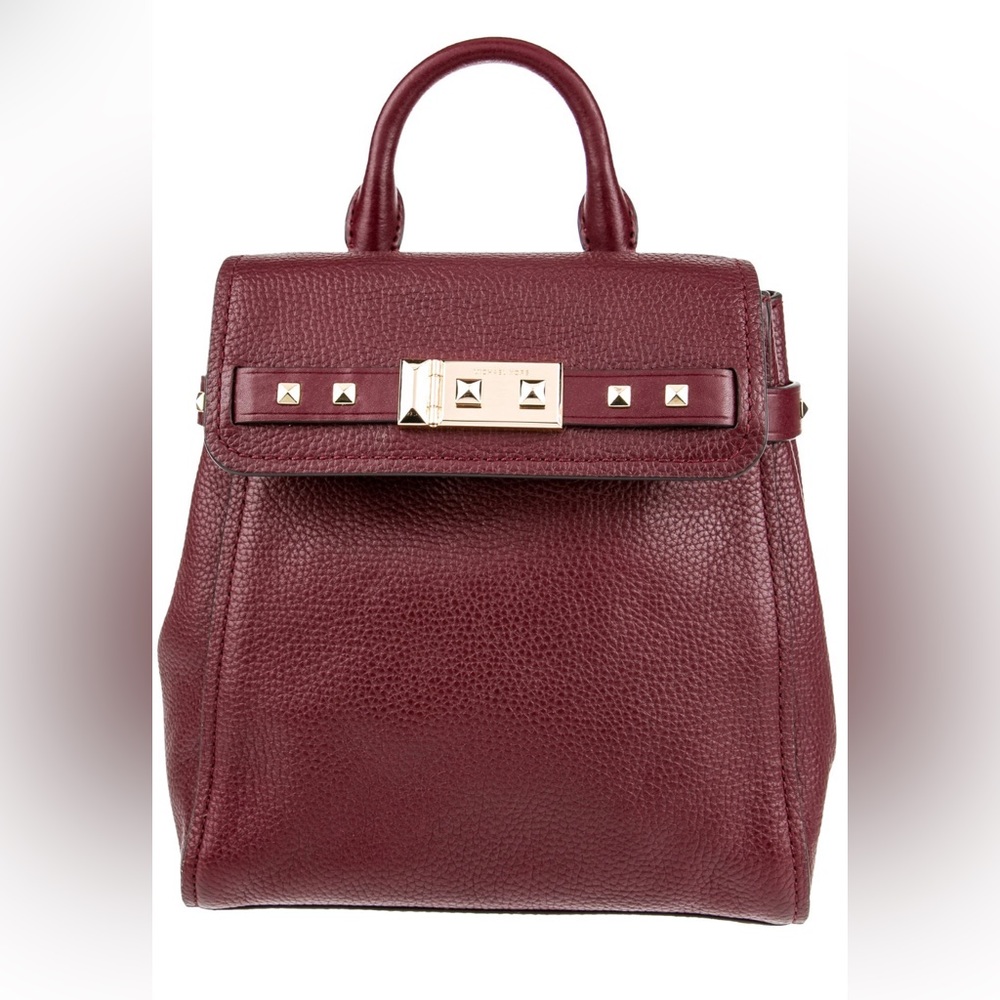 Michael Kors Oxblood Addison Leather Backpack